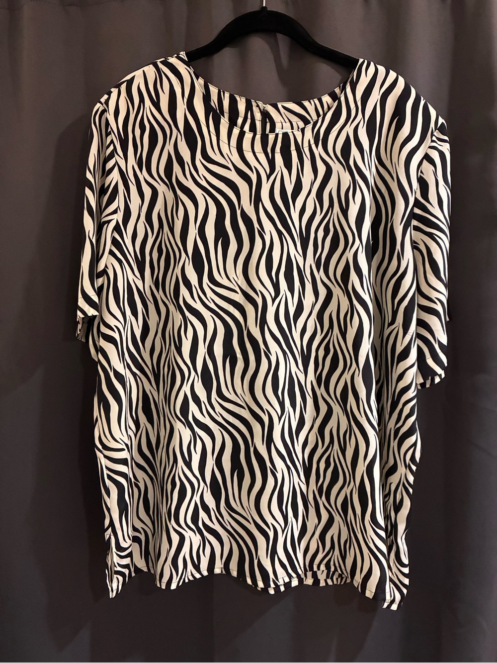 Vintage Black and White Zebra Top, 2X